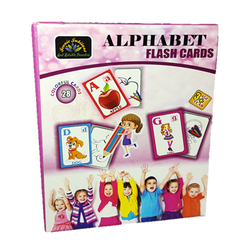 Alphabet Flash Cards With Drawings & Crayon Colour Set
