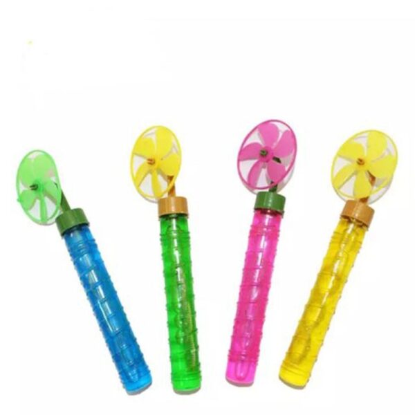 Small Bubble Stick with Windmill Fan Toy (MultiColor) (30pc) - Tiddle Toons